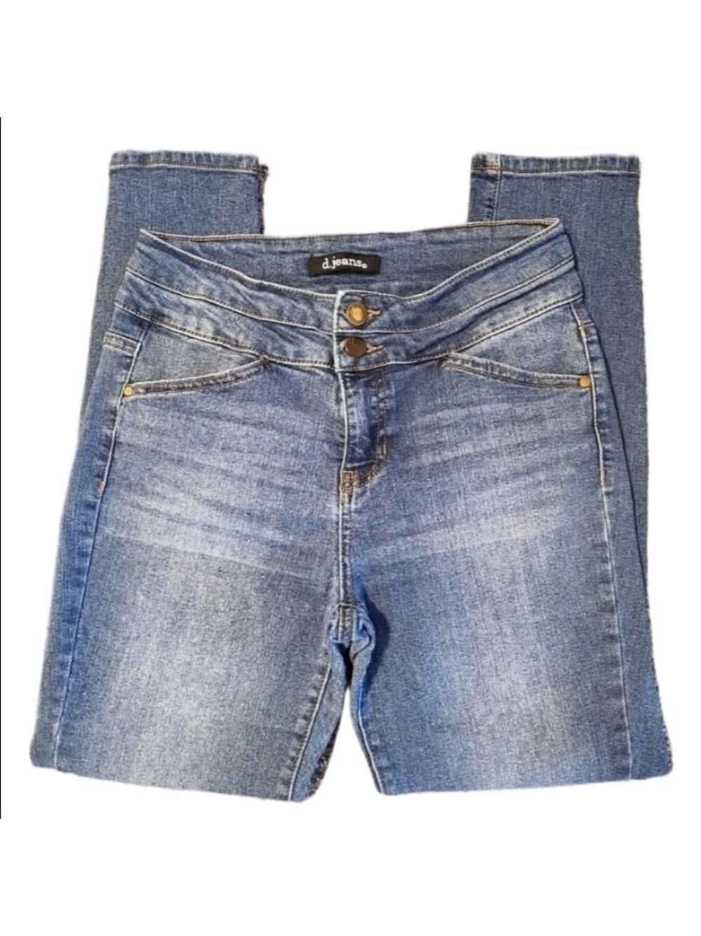 d.jeans Ankle Crop Straight Leg Button Fly Medium Wash Stretch Womens Size 4